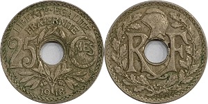 프랑스 1918년 25 Centimes