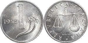 이탈리아 1955년(R) 1 리라 - 미사