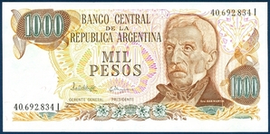 아르헨티나 1976년~1983년 1,000 페소 - 미사용
