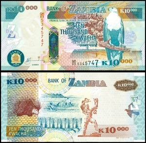 잠비아 2009년 10,000 콰차 - 미사용