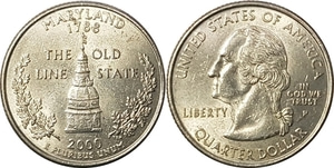 미국 주성립50주년 기념 쿼터달러 - 메릴랜드(2000년, P)
