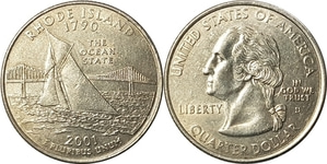 미국 주성립50주년 기념 쿼터달러 - 로드 아일랜드(2001년, D)