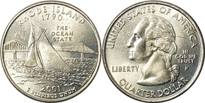 미국 주성립50주년 기념 쿼터달러 - 로드 아일랜드(2001년, P)