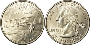 미국 주성립50주년 기념 쿼터달러 - 북캐롤라이나(2001년, P)