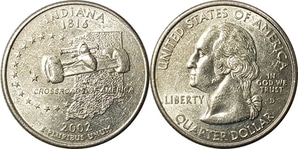 미국 주성립50주년 기념 쿼터달러 - 인디애나(2002년, D)
