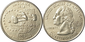 미국 주성립50주년 기념 쿼터달러 - 인디애나(2002년, P)