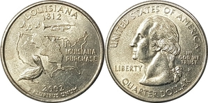 미국 주성립50주년 기념 쿼터달러 - 루이지애나(2002년, P)