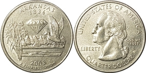 미국 주성립50주년 기념 쿼터달러 - 아칸소(2003년, D)