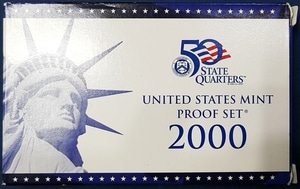 미국 2000년 주성립 50주년 쿼터+현행주화 프루프민트 10종세트 - 미사용