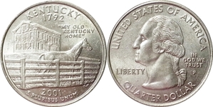 미국 주성립50주년 기념 쿼터달러 - 켄터키(2001년, P)