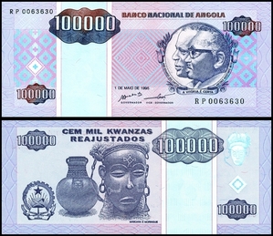 앙골라 1995년 100,000 콴자 - 미사용