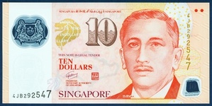 싱가포르 2011년 10달러 - 미사용